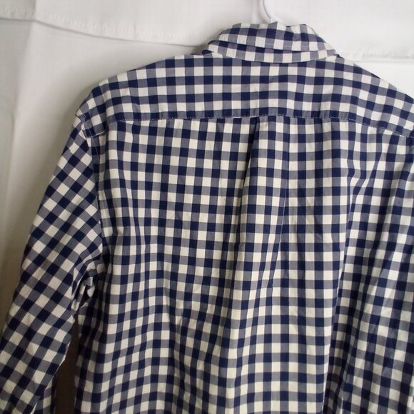 J Crew Shirt Men M Slim Button Down Long Sleeve Check Pattern Blue White - Picture 12 of 15